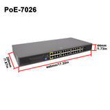 24-Port Ethernet Unmanaged PoE Switch with 2 Gigabit SFP Ports 400W