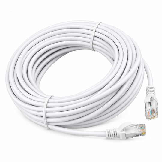 UltraPoE CAT6 UTP Ethernet Patch Cable, White RJ45 Network Cord - 6FT to 100FT
