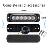 6-LED Red/Blue Emergency Strobe Warning Light, 12-24V - CT-LED-01