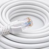UltraPoE CAT6 UTP Ethernet Patch Cable, White RJ45 Network Cord - 6FT to 100FT