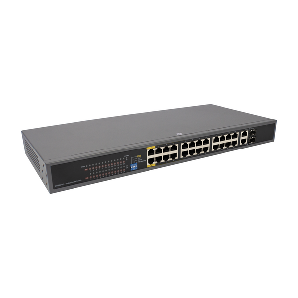 24-Port Ethernet Unmanaged PoE Switch with 2 Gigabit SFP Ports