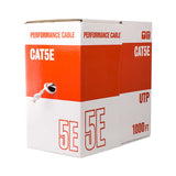 1000 Feet Bulk Cat5e 4 Pair AWG 24/ UTP Cable / Pure Copper/ White (CT-CAT5U-UTP)