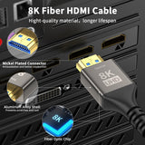 UltraPoE 8K HDMI 2.1 AOC Hybrid Fiber Cable – 100FT, 150FT, 200FT