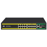 16 Port Gigabit AI PoE SWITCH with 2 Gigabit Uplink and 1 SFP