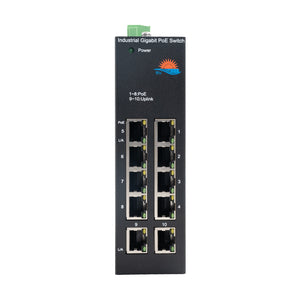 10Port Solar Boost Industrial Gigabit PoE Switch(PoE-3610-8B, DC12-30V up to DC53V)