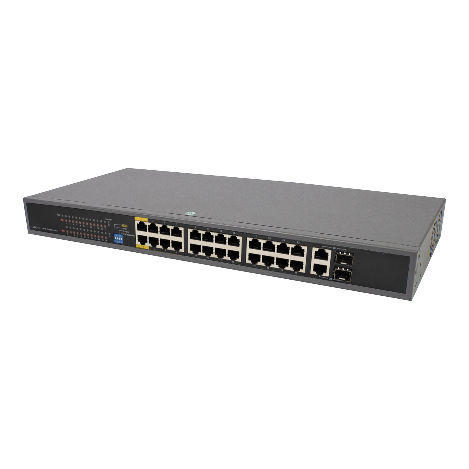 24-Port Ethernet Unmanaged PoE Switch with 2 Gigabit SFP Ports