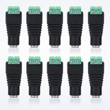 UltraPoe 10-pack female 2.1 x 5.5mm DC power jack adapters front view