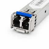 UltraPoe 1.25Gbps single-mode SFP transceiver LC connector close-up