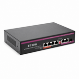 Ultrapoe PoE-2606-4BT 4-port Gigabit 90W PoE++ switch, professional angle view