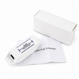 UltraPoE POE-EX2001 indoor Gigabit PoE extender package contents on pure white background