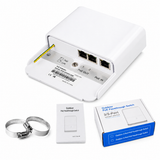 UltraPoE POE-EX2003-2WE outdoor IP66 Gigabit PoE extender kit on pure white background