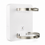 UltraPoE POE-EX2003-2WE outdoor pole-mount hardware on pure white background