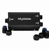 UltraPoE POE-EX2003-2WP outdoor PoE extender with waterproof cable glands on pure white background
