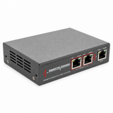 UltraPoE POE-EX2003-30 two-output PoE extender left angle on pure white background