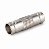 UltraPoE CT-BNC-FF 75-ohm BNC female-to-female coax coupler on pure white background