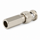 BNC twist-on connector rear hex body and cable entry opening