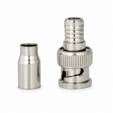 UltraPoE BNC crimp connector body and metal sleeve component view