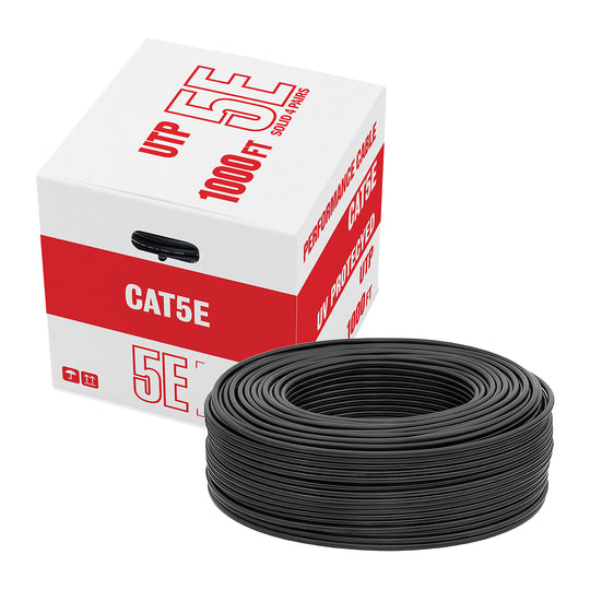 CT-CAT5U-SUN 1000 ft black UV-resistant Cat5e UTP cable and pull box
