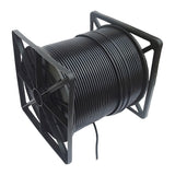 UltraPoE outdoor black Cat5e UTP cable spool alternate angle