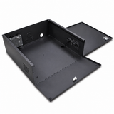 CT-DB151505 steel lockbox with hinged front door and removable top cover open for equipment access
