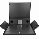 CT-DB181805 lockbox fully open with removable top, front door, side panels, fan and cable openings