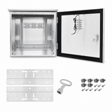 CT-DB20A-WP aluminum enclosure with included mounting brackets, key and installation hardware