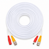 Single 100 ft white all-in-one CCTV BNC video and power cable coil, model CT-DIY100-W