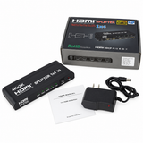 UltraPoE 1x4 HDMI splitter with power adapter manual and retail box