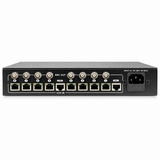 CT-HDVB8-VP12 rear panel with eight BNC outputs and eight numbered RJ45 channel inputs