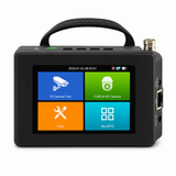 CT-IPTV-V4 portable CCTV tester front view with IP camera and HD coax camera test interface
