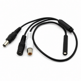 UltraPoE CCTV microphone RCA female DC female and DC male connector detail