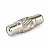 UltraPoE CT-RCA-FF 75-ohm RCA female-to-female inline coupler on white background