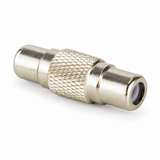 Side view of UltraPoE CT-RCA-FF RCA female coupler showing socket and knurled body