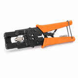UltraPoE CT-TC004 adjustable coaxial compression connector crimper with orange handles on pure white background