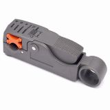 CT-TS003 coaxial cable stripping tool opposite angle showing orange replaceable blade cartridge
