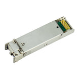 UltraPoE CTPD-LC-20L SFP transceiver PCB gold contact view on pure white background
