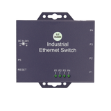 UltraPoE NET-S1005-4P top view showing Industrial Ethernet Switch and DC 9–24V labels