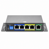 UltraPoE PoE-1605-4D PoE switch front view with mounting brackets on pure white background