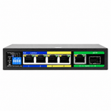 UltraPoE PoE-1606-4P 6-port Gigabit AI PoE switch front view on pure white background