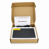 UltraPoE PoE-2006-4E PoE switch package contents on pure white background