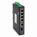 UltraPoE POE-3606-4P industrial Gigabit PoE+ switch with 4 PoE ports, RJ45 uplink and SFP uplink