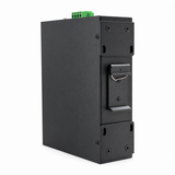 UltraPoE PoE-3610-8B industrial PoE switch DIN rail and wall mounting hardware on pure white background