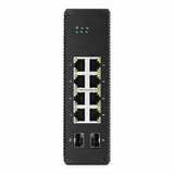 UltraPoE PoE-3610-8P front panel with eight Gigabit PoE ports and two SFP fiber uplinks on pure white background