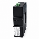UltraPoE PoE-3610-8P industrial network switch DIN-rail mounting bracket on pure white background