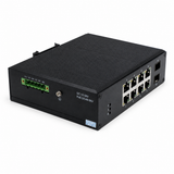 UltraPoE PoE-3610-8P dual DC power input and 8-port PoE panel on pure white background