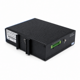 UltraPoE PoE-3610-8P rear DIN-rail mount and redundant DC power input on pure white background
