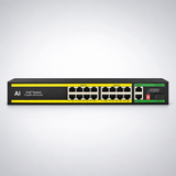 UltraPoE POE-6018B unmanaged AI PoE switch straight-on front view