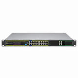 UltraPoE POE-7018 16-port Gigabit PoE switch front view on pure white background