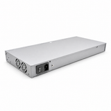 UltraPoE POE-7018 rear AC power input and cooling fans on pure white background