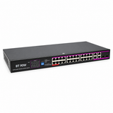 UltraPoE PoE-7026 BT 24-port Gigabit 90W PoE++ switch left angle view on pure white background